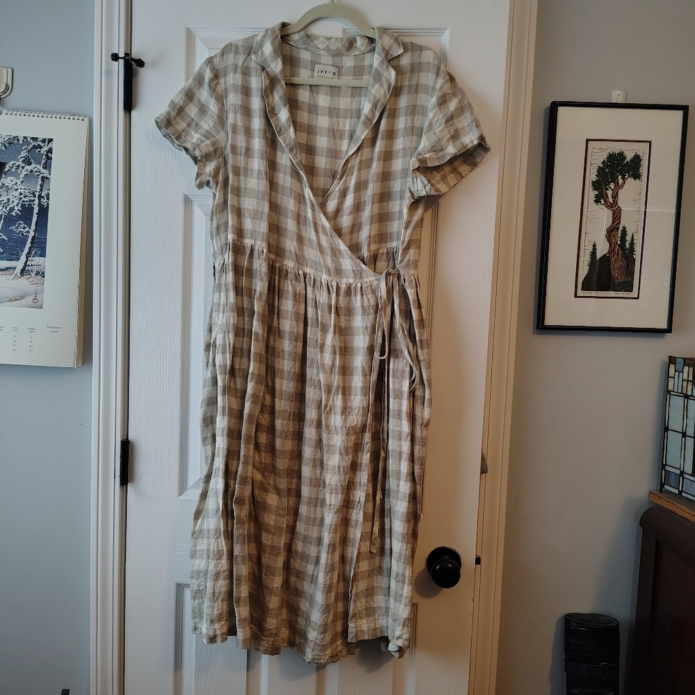 OffOn Linen Wrap Dress XXL
